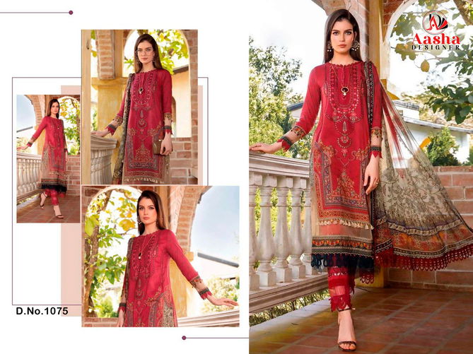 M Prints Vol 12 By Aasha Embroidery Pure Cotton Pakistani Suits Wholesale Price In Surat
